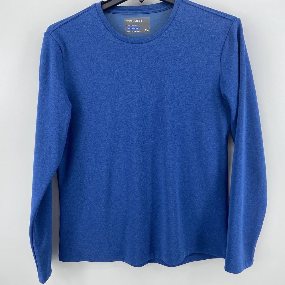 Twillory Shirt Men Medium Blue Athleisure Athlounger Performance Stretch Gym